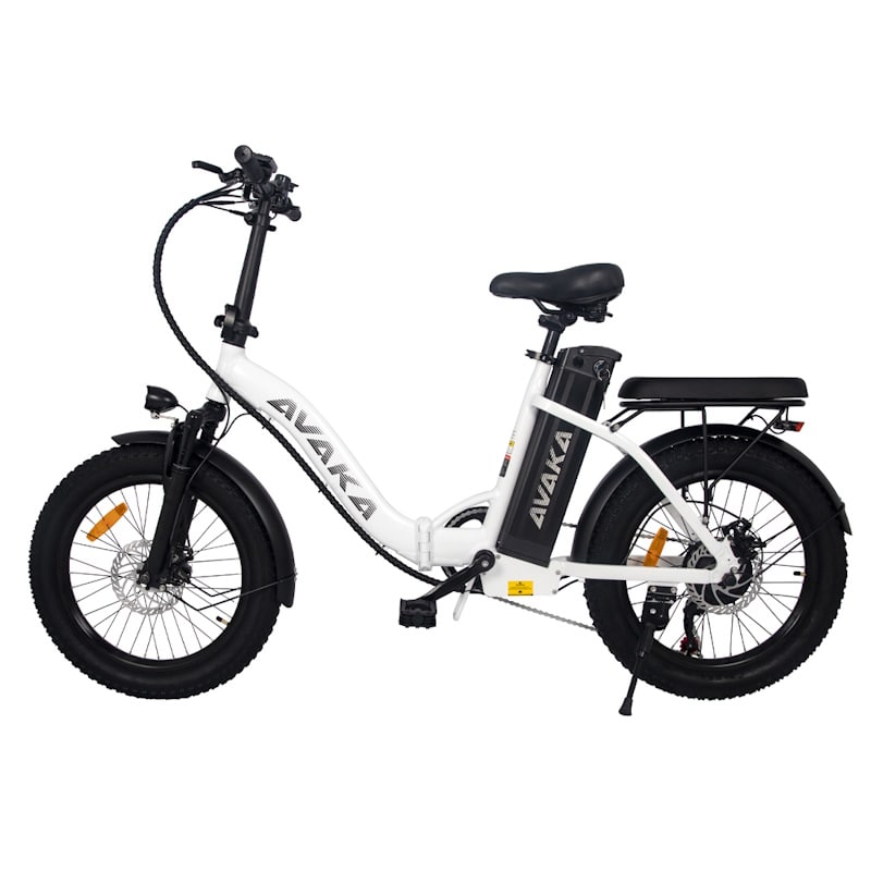Avaka BZ20 PLUS Folding Electric Bike Spoke Tyres White
