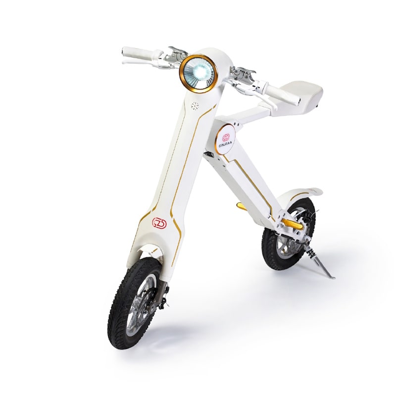 Cruzaa Sit-Down E-Scooter with Built-in Speakers & Bluetooth 250W Racing White