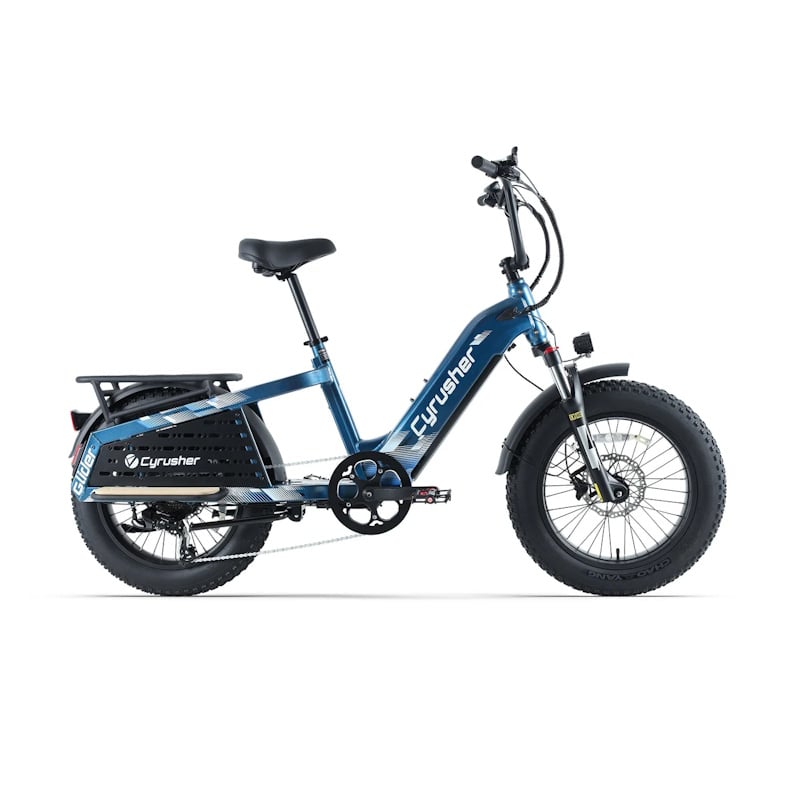 Cyrusher Glider Cargo E-Bike Fat Tyre Step-Through 250W Blue