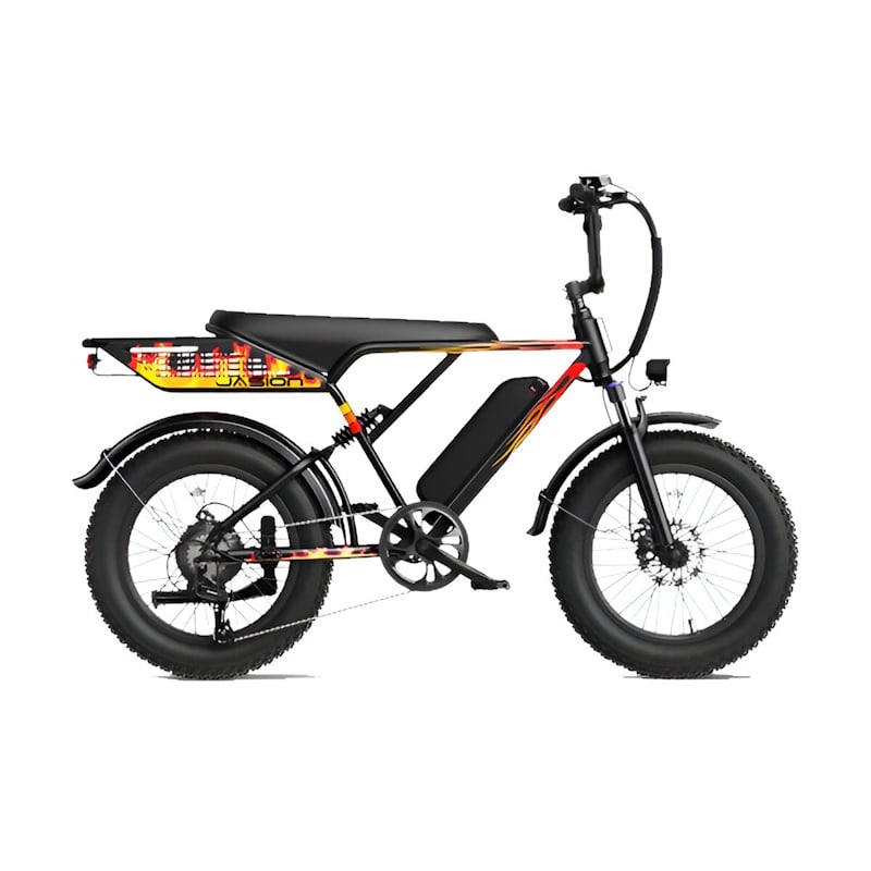 Jasion RetroVolt All-Terrain Fat Tyre Cruiser E-Bike 500W Flame Black