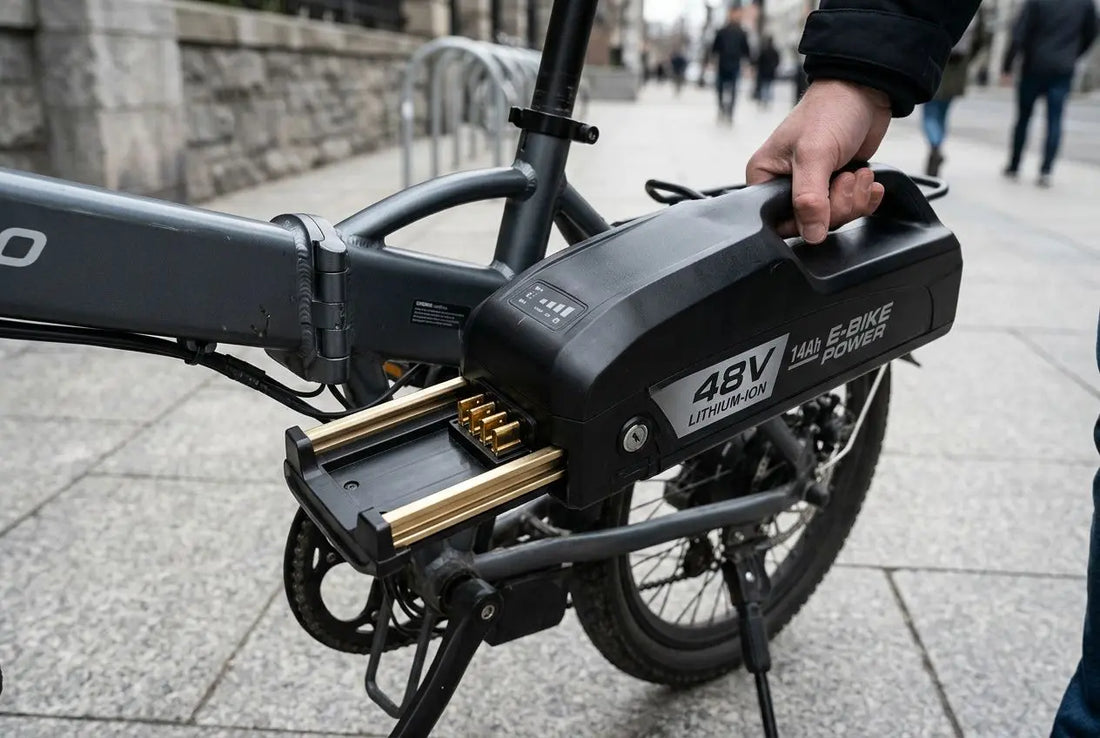 How long does a foldable e-bike battery last?