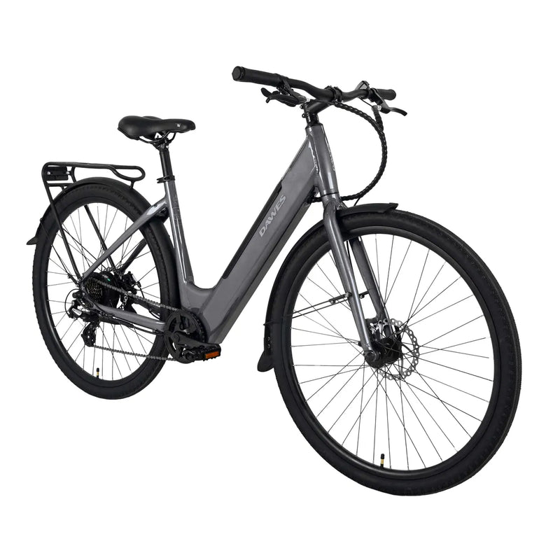 Dawes Scenic Low Step electric hybrid bike, three-quarter studio view
