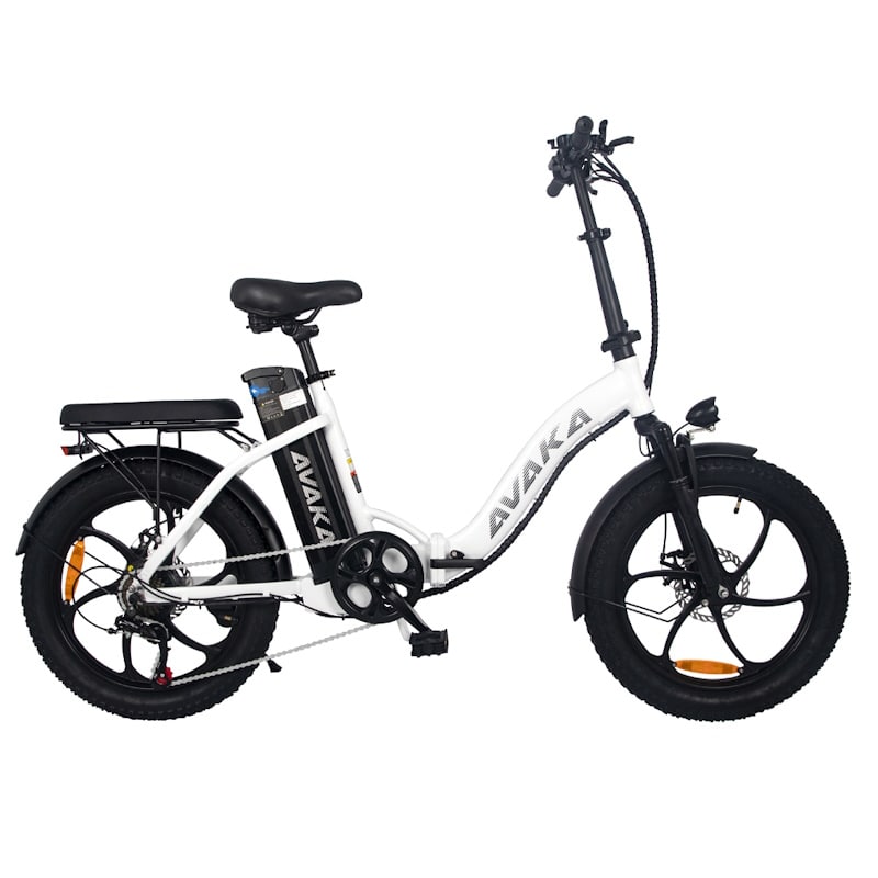 Avaka BZ20 Plus Folding Electric Bike Integrated Tyres White