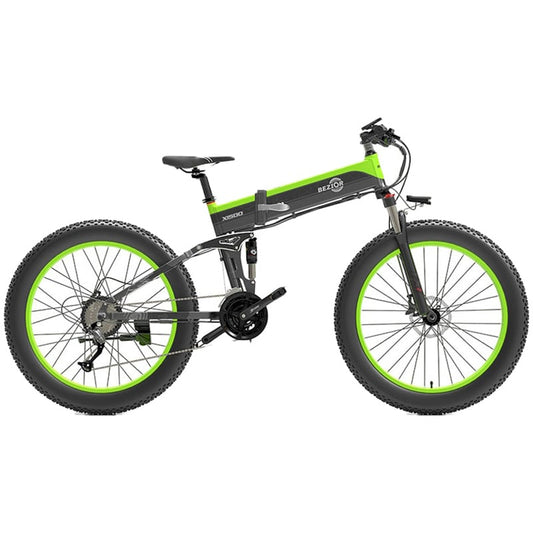 Bezior X1500 Folding Mountain E-Bike Black & Green