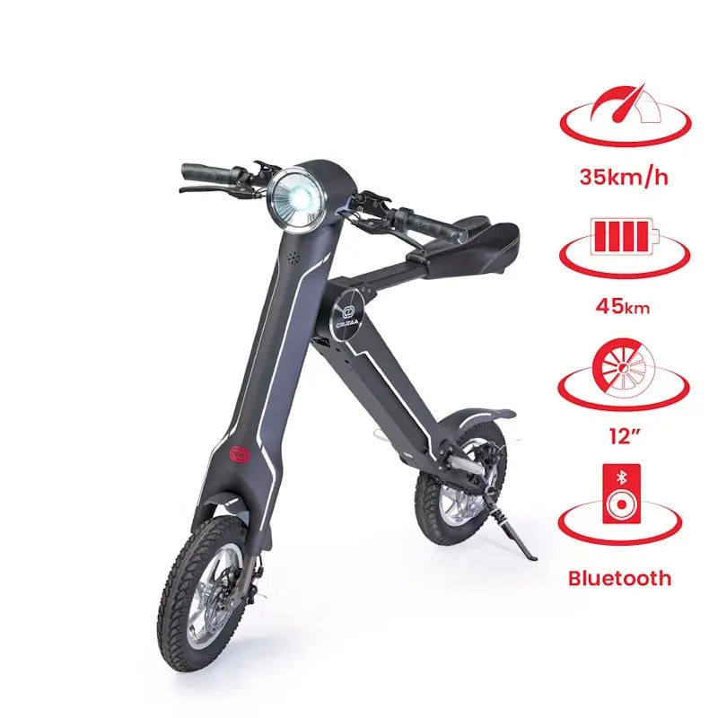 Cruzaa Pro Sit-Down E-Scooter with Built-in Speakers & Bluetooth 250W Carbon Black