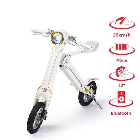 Cruzaa Pro Sit-Down E-Scooter with Built-in Speakers & Bluetooth 250W Racing White
