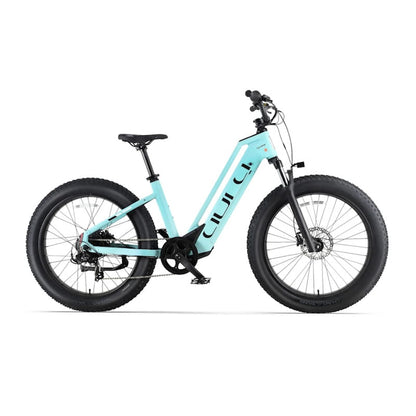 Cyrusher Aura Step-Through Fat Tyre E-Bike 250W 15.5mph Top Speed EAPC Blue