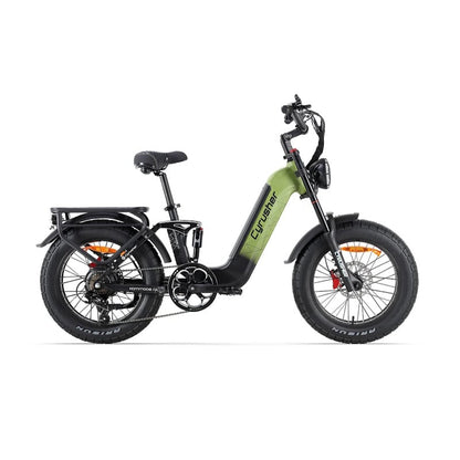Cyrusher Kommoda 3.0 Fat Tyre All-Terrain Step-Through E-Bike 250W Green