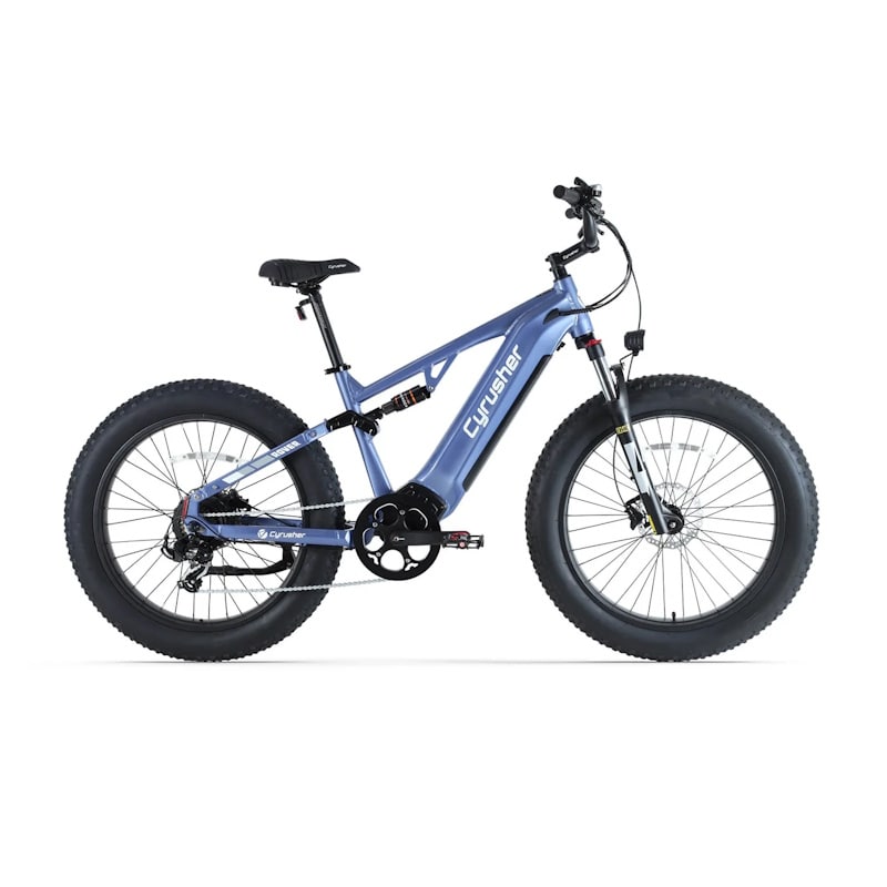 Cyrusher Rover All-Terrain E-Bike Fat Tyre Full Suspension 250W Blue