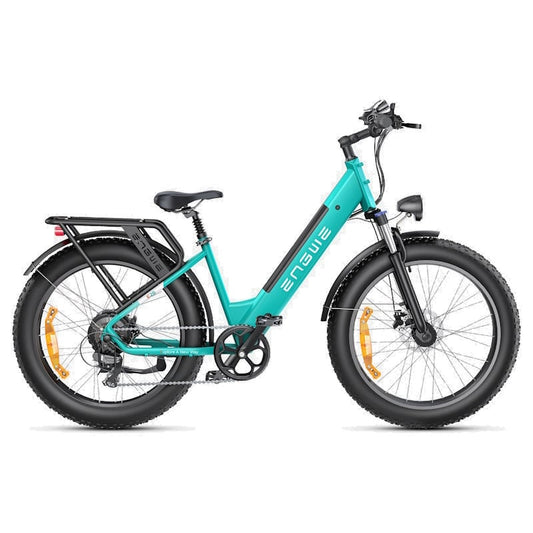 ENGWE E26 E-Bike Fat Tyre Step-Through Hydraulic Suspension 250W Turquoise