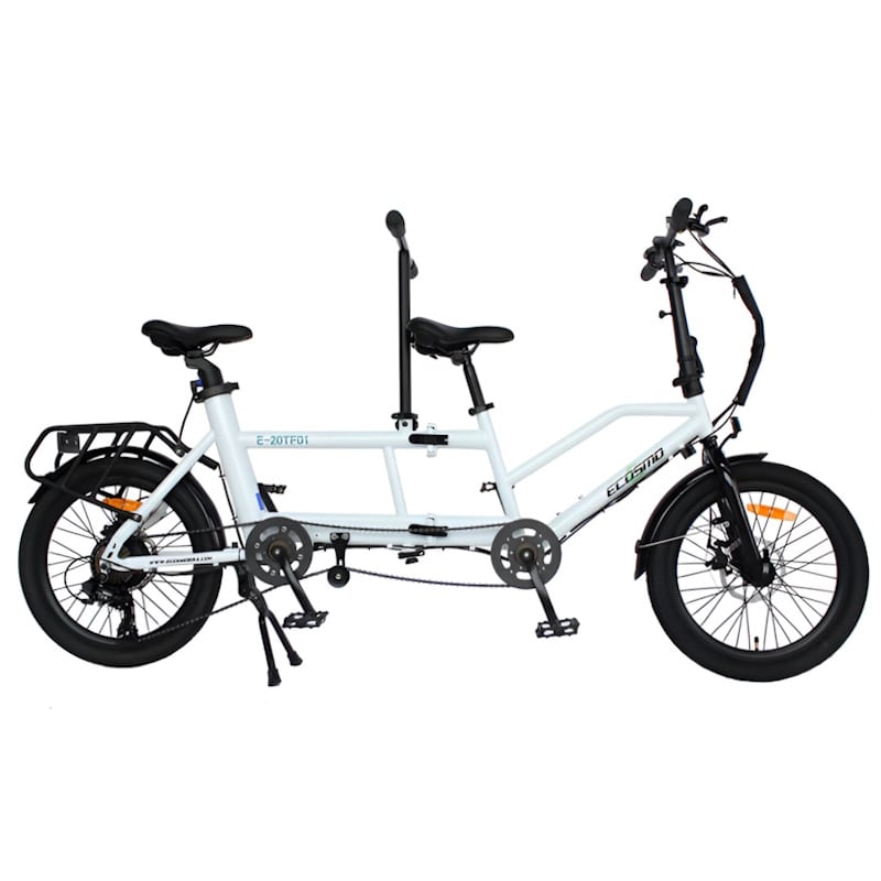 Ecosmo Folding Electric Tandem Bike White