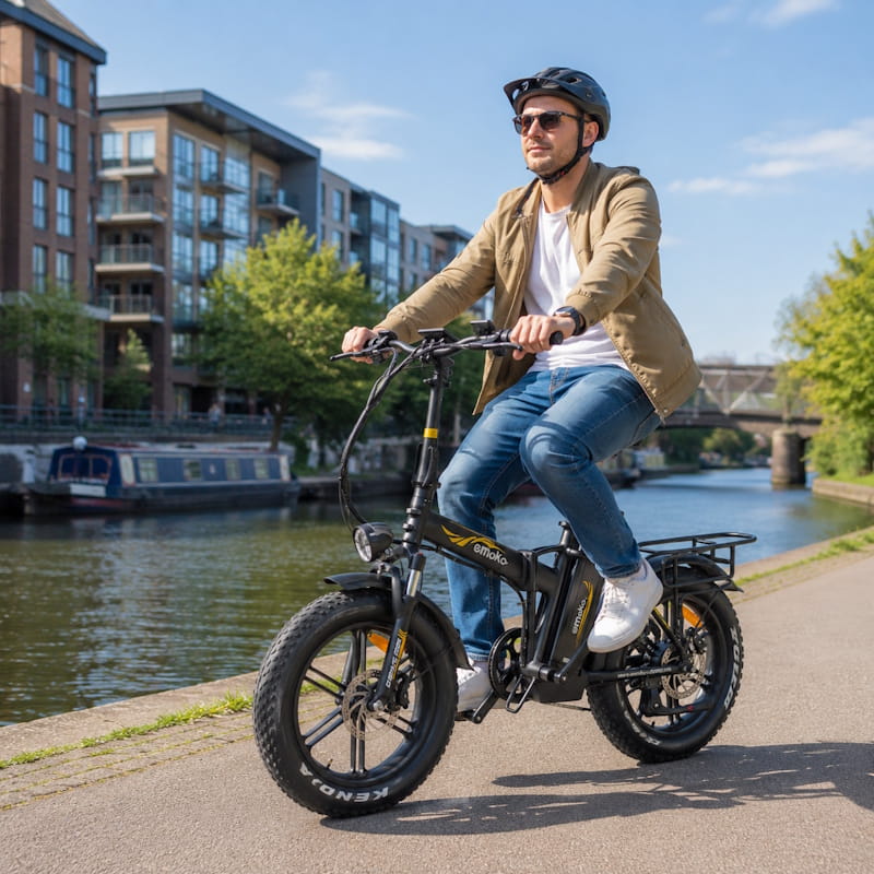 Emoko C94 Folding Fat Tyre Food Delivery E-Bike Long Range 250W 15.5mph Top Speed 