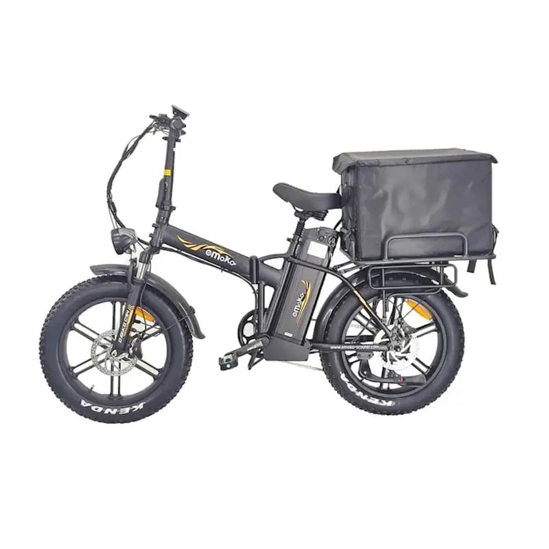 Emoko C94 Fat Tyre Folding Cargo Food Delivery E-Bike Long Range 1000W  With Delivery Bag
