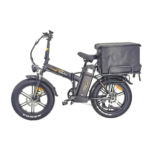 Emoko C94 Fat Tyre Folding Cargo Food Delivery E-Bike Long Range 1000W  With Delivery Bag