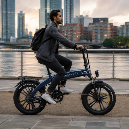 Hygge Sorø E-Bike Foldable Fat Tyre Royal Blue 2024 15.5mph Top Speed EAPC 