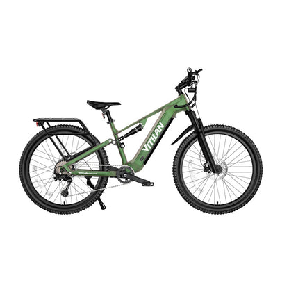 Vitilan M5 Full Suspension Electric Mountain Bike 250W in Green Chameleon