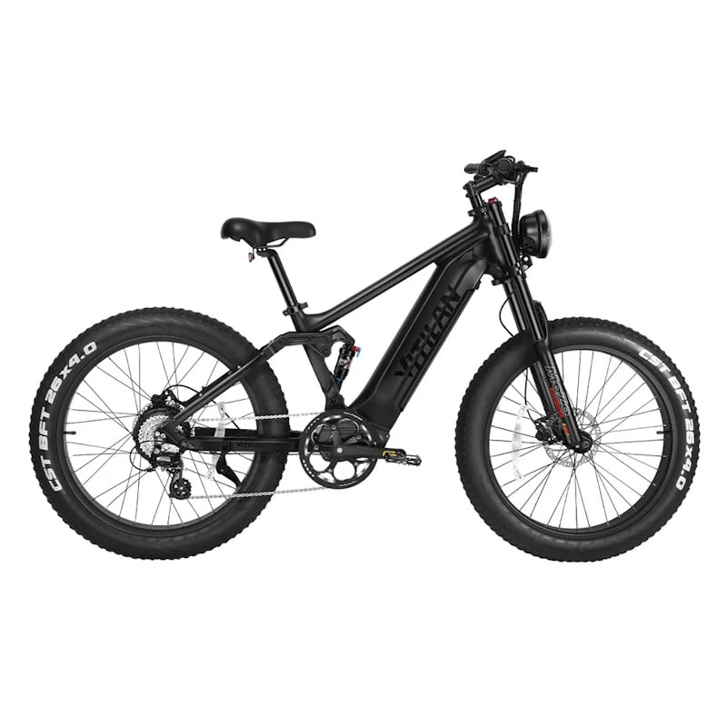 Vitilan T7 Mountain E-Bike Full Suspension 750W Black