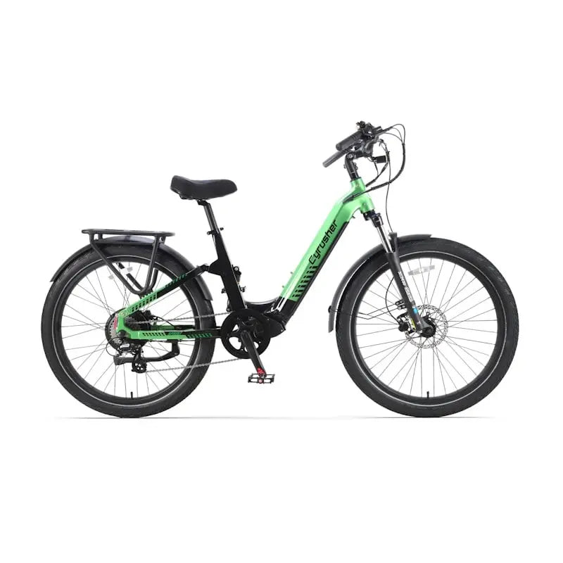 Cyrusher Sprint Electric City Bike 250W 48V 15AH Torque & Cadence UK Road Legal  Green