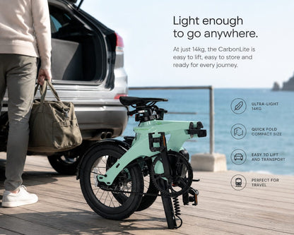 Folded E-Go CarbonLite by the sea
